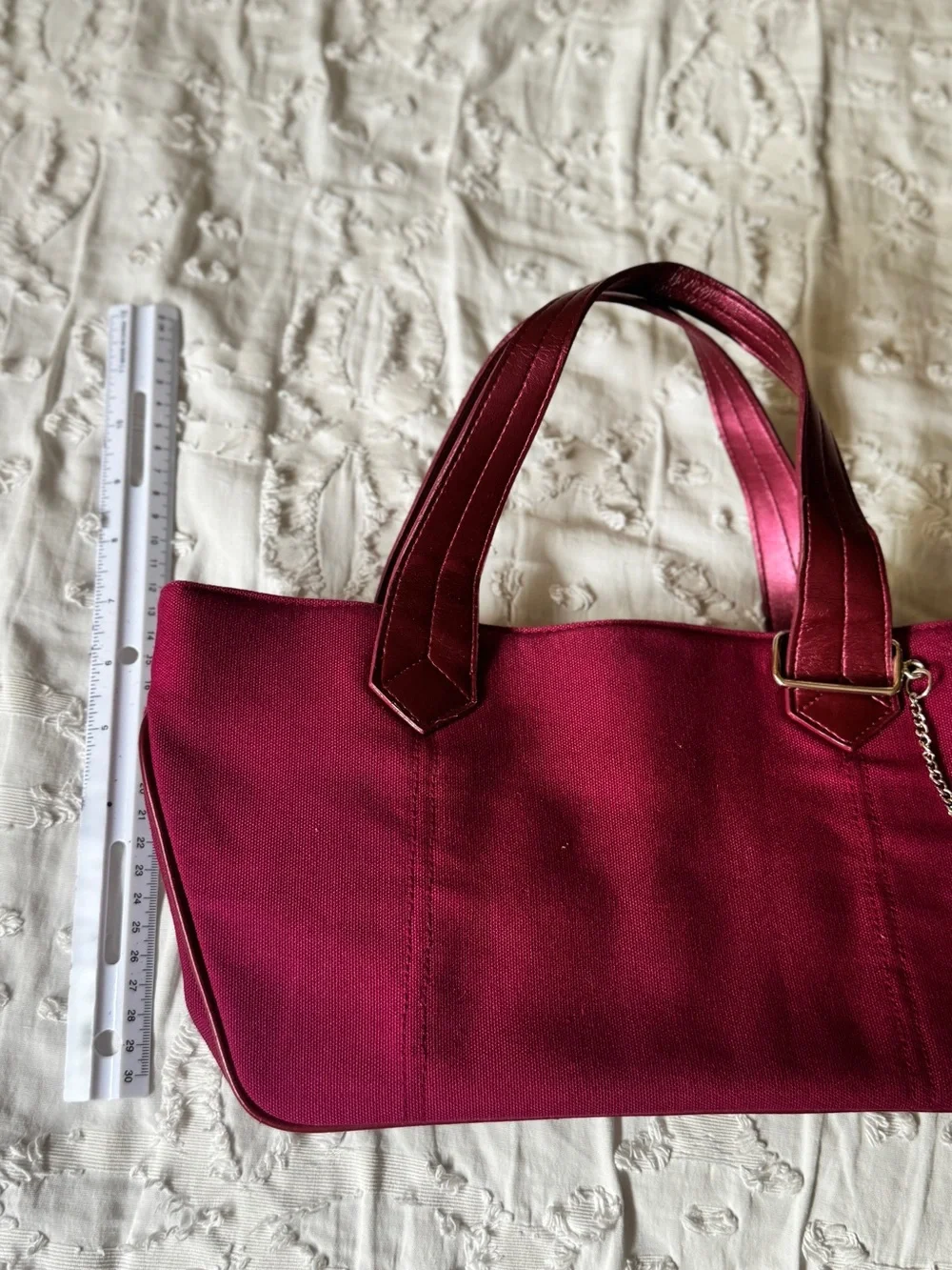 Victoria's Secret Burgundy Satin-Trim Tote